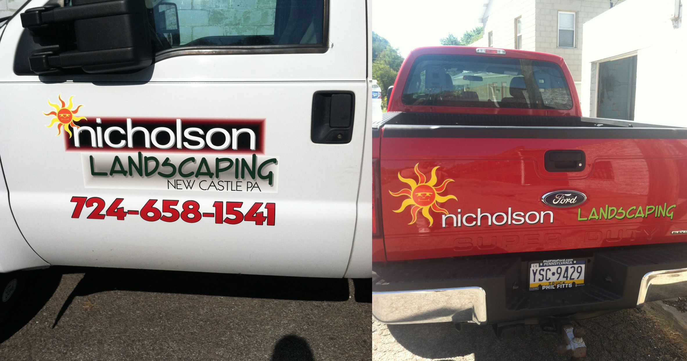 Vehicle Lettering Branding Bruening, Nicholson Landscaping New Castle Pa
